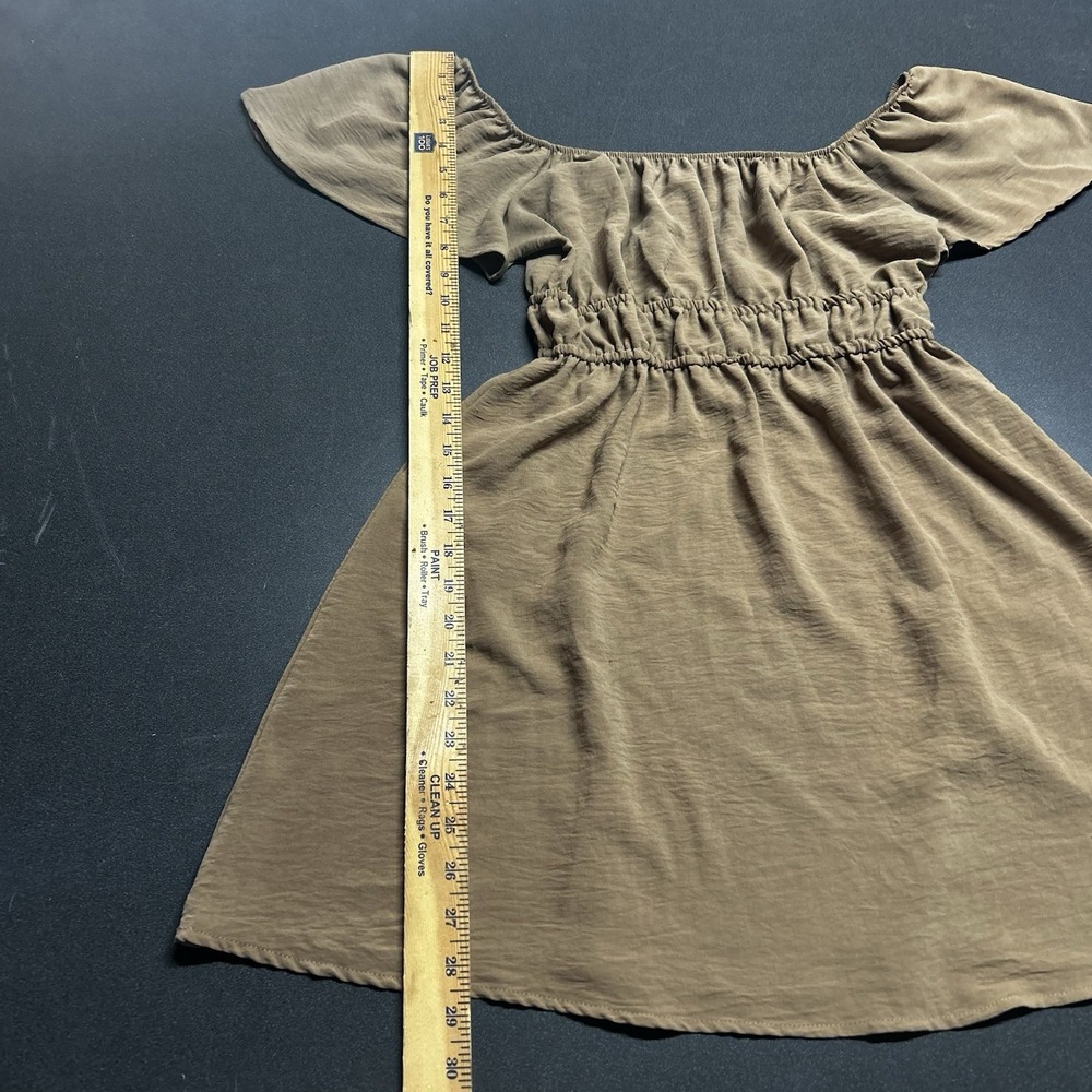 Altard State Womens Fit Flare Mini Dress Size S Brown Romantic Flutter Sleeve - Picture 2 of 5